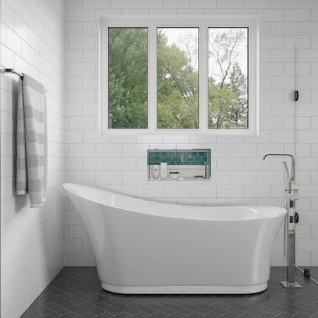 Eago EAGO AM2140 6 Foot White Free Standing Air Bubble Bathtub AM2140